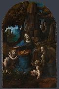 Leonardo  Da Vinci The Virgin of the Rocks Sweden oil painting artist